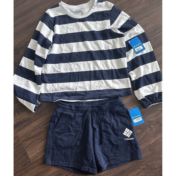 Columbia Sweatshirt & Shorts Lounge set 2 piecesNavy blue/white